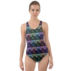 Inspirational Think Big Concept Pattern Cut-out Back One Piece Swimsuit by dflcprintsclothing