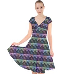 Inspirational Think Big Concept Pattern Cap Sleeve Front Wrap Midi Dress by dflcprintsclothing