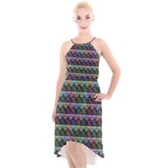 Inspirational Think Big Concept Pattern High-low Halter Chiffon Dress  by dflcprintsclothing