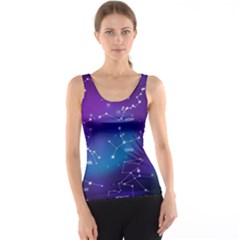 Realistic Night Sky With Constellations Women s Basic Tank Top by Cowasu