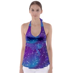 Realistic Night Sky With Constellations Tie Back Tankini Top by Cowasu