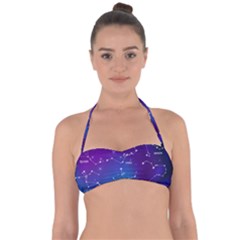 Realistic Night Sky With Constellations Tie Back Bikini Top by Cowasu