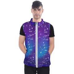 Realistic Night Sky With Constellations Men s Puffer Vest by Cowasu