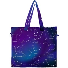 Realistic Night Sky With Constellations Canvas Travel Bag by Cowasu
