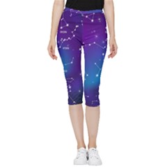 Realistic Night Sky With Constellations Inside Out Lightweight Velour Capri Leggings  by Cowasu