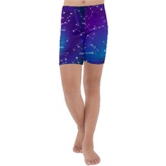 Realistic Night Sky With Constellations Kids  Lightweight Velour Capri Yoga Leggings by Cowasu