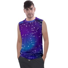 Realistic Night Sky With Constellations Men s Regular Tank Top by Cowasu