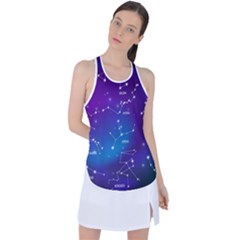 Realistic Night Sky With Constellations Racer Back Mesh Tank Top by Cowasu