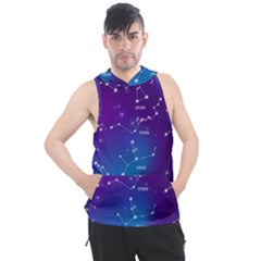 Realistic Night Sky With Constellations Men s Sleeveless Hoodie