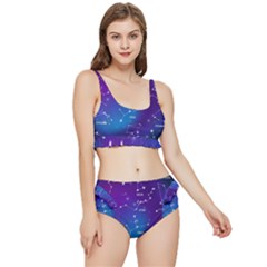 Realistic Night Sky With Constellations Frilly Bikini Set by Cowasu