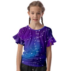 Realistic Night Sky With Constellations Kids  Cut Out Flutter Sleeves by Cowasu