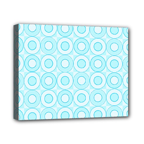 Mazipoodles Baby Blue Check Donuts Canvas 10  X 8  (stretched) by Mazipoodles
