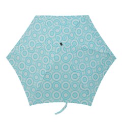 Mazipoodles Baby Blue Check Donuts Mini Folding Umbrellas by Mazipoodles