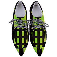 Women s Pointed Oxford Shoes Green & Black by VIBRANT