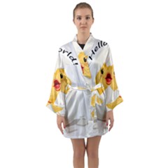 Cute Chick Long Sleeve Satin Kimono by RuuGallery10