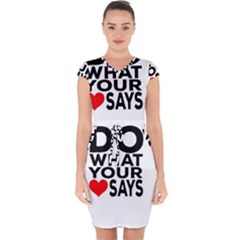 Do What Ur Heart Says Capsleeve Drawstring Dress 