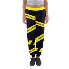 Warning Hot Stuff (neon Yellow Sweatpants Women) by Neonblaze