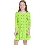 Bunnies and veggies CUSTOM COLOR Kids  Quarter Sleeve Skater Dress