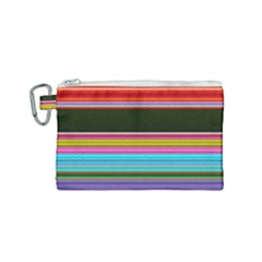 Horizontal Line Colorful Canvas Cosmetic Bag (Small)