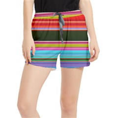 Horizontal Line Colorful Women s Runner Shorts