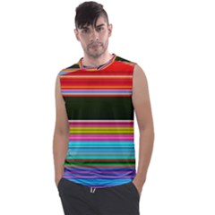 Horizontal Line Colorful Men s Regular Tank Top