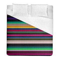 Horizontal Lines Colorful Duvet Cover (full/ Double Size) by Grandong