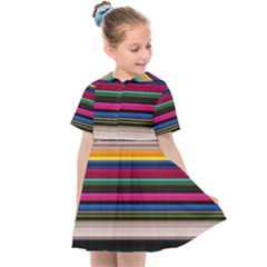 Horizontal Lines Colorful Kids  Sailor Dress