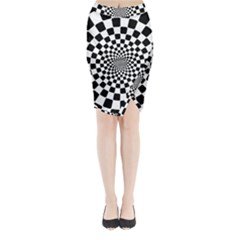 Geomtric Pattern Illusion Shapes Midi Wrap Pencil Skirt by Grandong