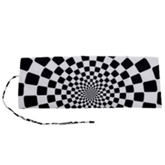 Geomtric Pattern Illusion Shapes Roll Up Canvas Pencil Holder (s)