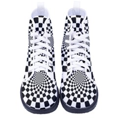 Geomtric Pattern Illusion Shapes Kid s High-top Canvas Sneakers by Grandong