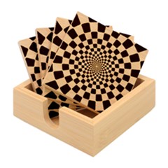 Geomtric Pattern Illusion Shapes Bamboo Coaster Set by Grandong