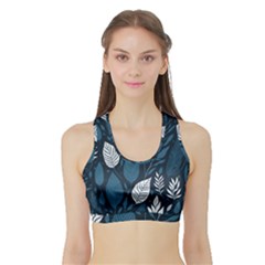 Pattern Flower Texture Sports Bra with Border