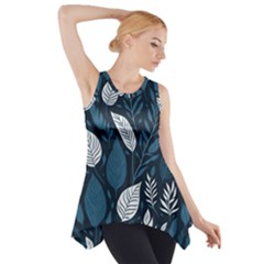 Pattern Flower Texture Side Drop Tank Tunic