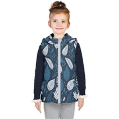 Pattern Flower Texture Kids  Hooded Puffer Vest