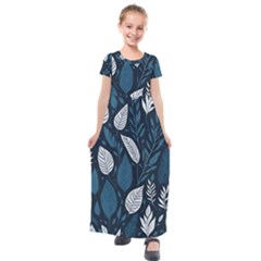 Pattern Flower Texture Kids  Short Sleeve Maxi Dress