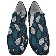 Pattern Flower Texture Women Slip On Heel Loafers