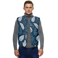 Pattern Flower Texture Men s Button Up Puffer Vest	