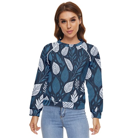 Pattern Flower Texture Women s Long Sleeve Raglan Tee by Grandong