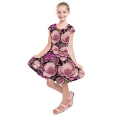 Plum Blossom Blossom Kids  Short Sleeve Dress by Grandong
