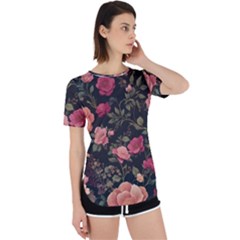 Flower Pattern Perpetual Short Sleeve T-shirt by Grandong