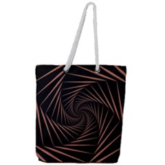 Wave Curve Abstract Art Backdrop Full Print Rope Handle Tote (large)