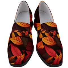 Leaves Autumn Women s Chunky Heel Loafers
