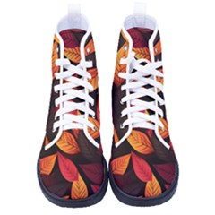 Leaves Autumn Men s High-top Canvas Sneakers
