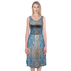 Flower Mandala Pattern Midi Sleeveless Dress by Grandong