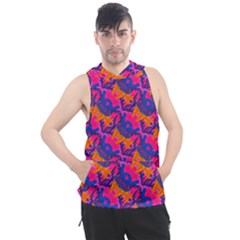 Purple Design Scrapbooking Blue Men s Sleeveless Hoodie by Grandong