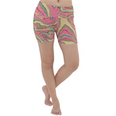 Pattern Glitter Pastel Layer Lightweight Velour Yoga Shorts by Grandong