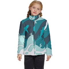 Ocean Turtle Shark Sea Life Sea Kids  Puffer Bubble Jacket Coat by pakminggu