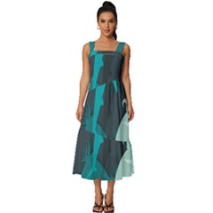 Ocean Turtle Shark Sea Life Sea Square Neckline Tiered Midi Dress by pakminggu