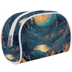 Forest River Night Evening Moon Make Up Case (Large)