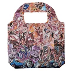 Abstract Waves Premium Foldable Grocery Recycle Bag by kaleidomarblingart